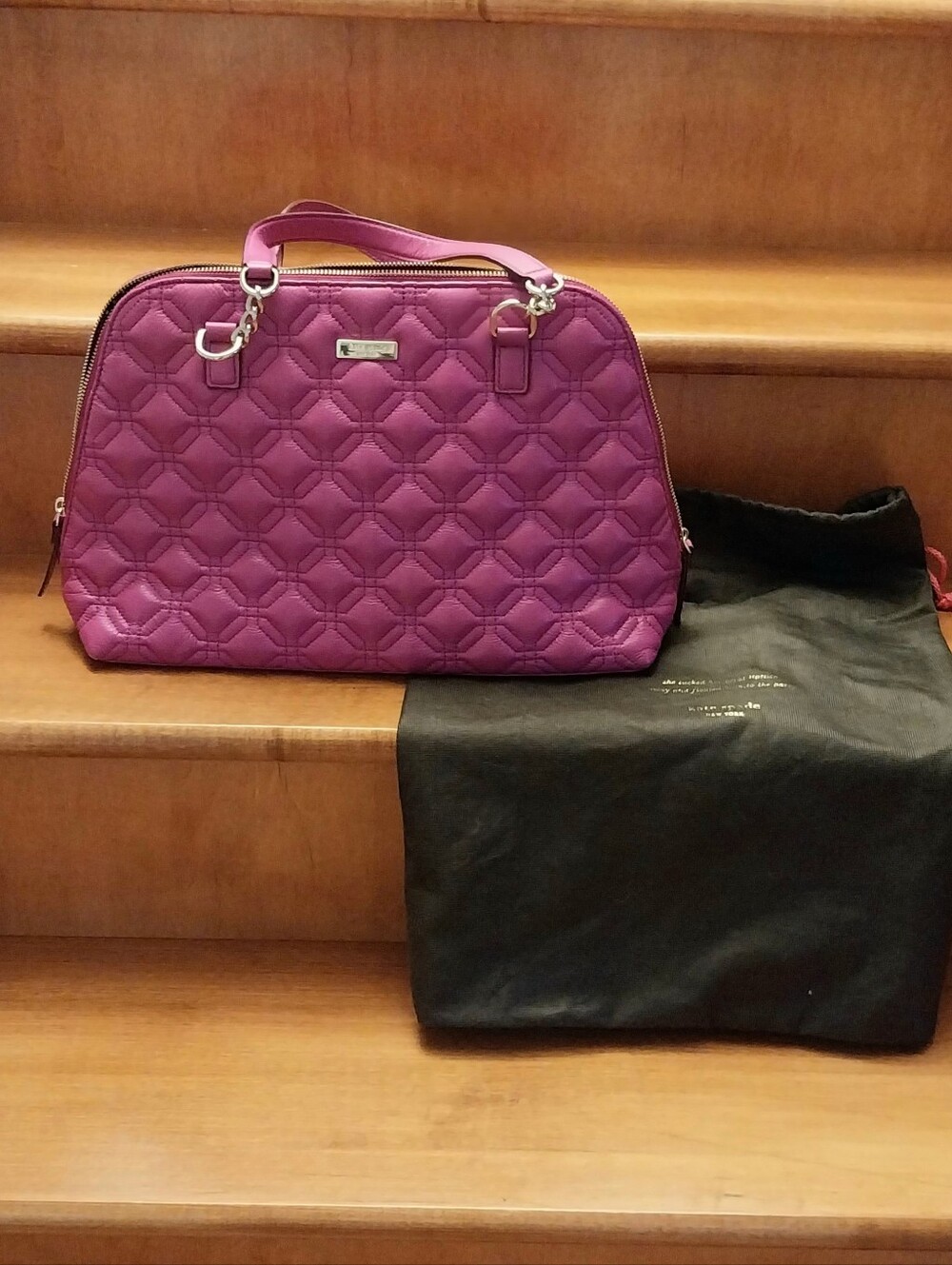 Vibrant Kate Spade Quilted Leather Satchel Bag.